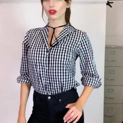 L'école Des Femmes Marilyn Monroe Gingham Blouse Tops