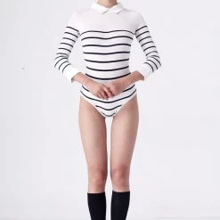 L'école Des Femmes Le Marin Bodysuit (White Collar) Bodysuits