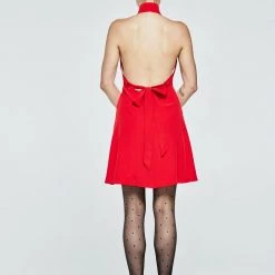 L'école Des Femmes Mandarin Backless Dress (Red)