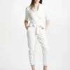 L'école Des Femmes Catwoman Crèpe Jumpsuit (White) Jumpsuits & Playsuits