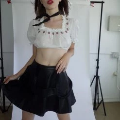 L'école Des Femmes Vegan Leather Lederhosen Skirt Skirts