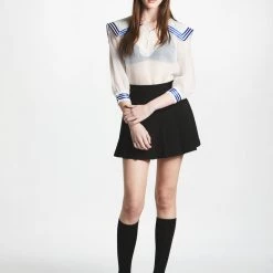 L'école Des Femmes Sailor Organza Blouse (White)