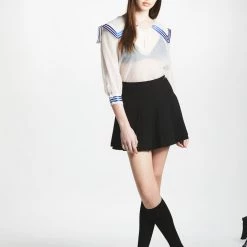 L'école Des Femmes Sailor Organza Blouse (White)