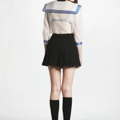 L'école Des Femmes Sailor Organza Blouse (White)