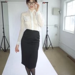 L'école Des Femmes Secretary Organza Blouse Tops