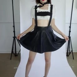 L'école Des Femmes Vegan Leather Lederhosen Skirt Skirts