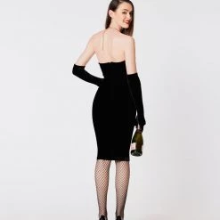 L'école Des Femmes Halter Chain Velvet Dress