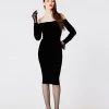 L'école Des Femmes Off Shoulder Velvet Dress NEW