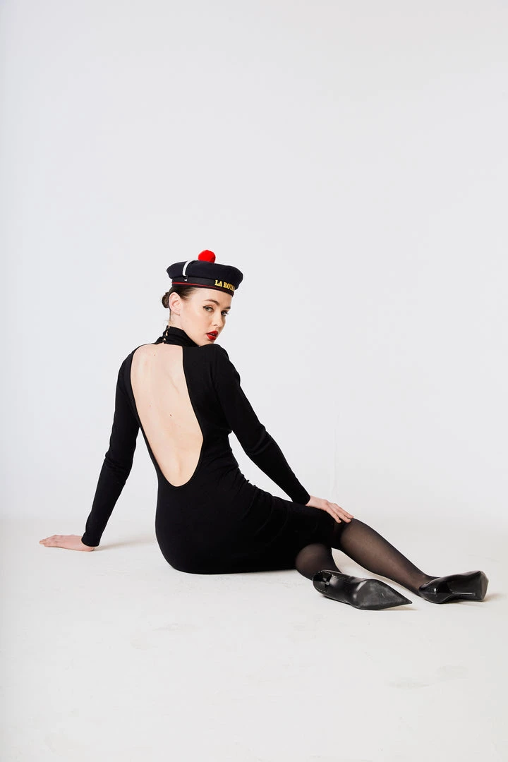 L'école Des Femmes Backless Choker Dress NEW 4 L'école Des Femmes Backless Choker Dress NEW