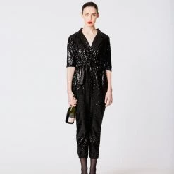 L'école Des Femmes Evening Wear Sequins Catwoman Suit