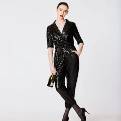 L'école Des Femmes Evening Wear Sequins Catwoman Suit
