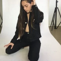 L'école Des Femmes Black Denim Jacket 10 L'école Des Femmes Black Denim Jacket