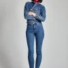 L'école Des Femmes High Waisted Skinny Jeans (Medium And Dark Wash)