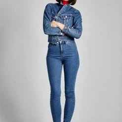 L'école Des Femmes High Waisted Skinny Jeans (Medium And Dark Wash)