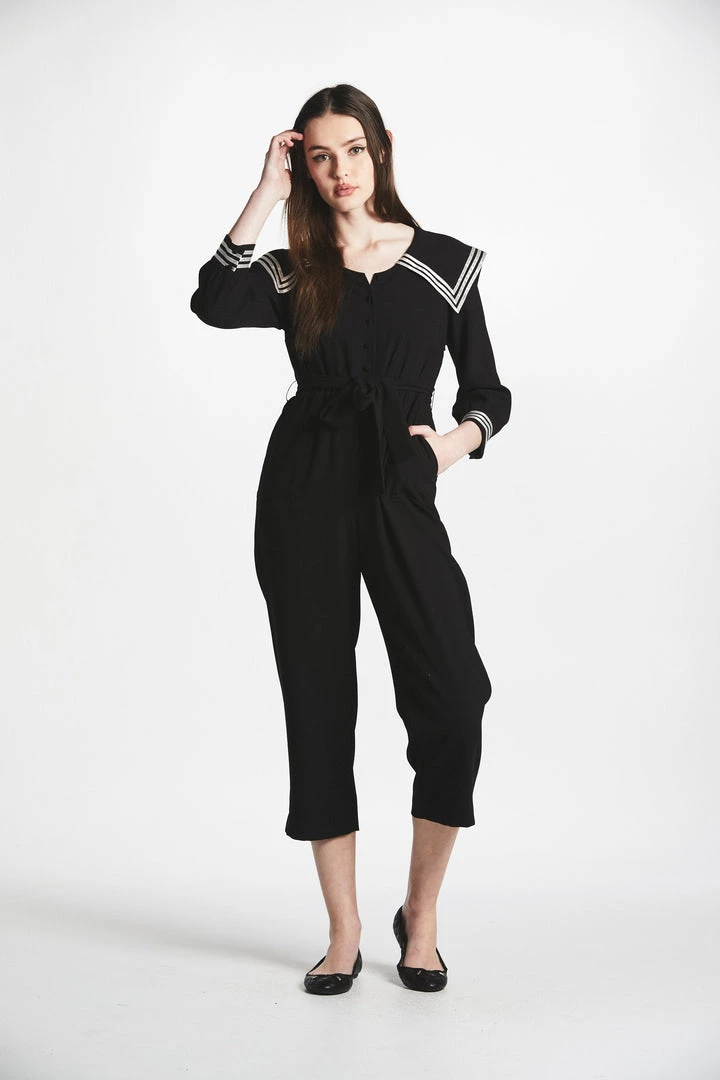 L'école Des Femmes Sailor Jumpsuit (Black) Evening Wear 3 L'école Des Femmes Sailor Jumpsuit (Black) Evening Wear