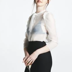 L'école Des Femmes The Secretary Tie Blouse (organza)