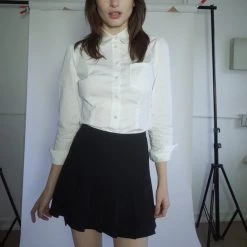 L'école Des Femmes Long Sleeve Peter Pan Collar Blouse Tops