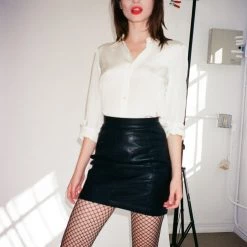 L'école Des Femmes Vegan Leather Mini Skirt