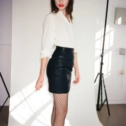 L'école Des Femmes Vegan Leather Mini Skirt