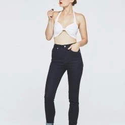 L'école Des Femmes Halter Cotton Top (White) Tops