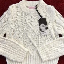 L'école Des Femmes Knitwear & Sweatshirts Cable Knit Cream Sweater