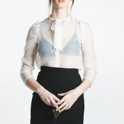 L'école Des Femmes The Secretary Tie Blouse (organza)