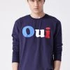 L'école Des Femmes Oui Tricolor Long Sleeve Tee (Navy) MEN