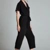 L'école Des Femmes Silk Kimono Suit (Black)
