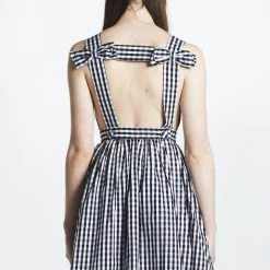 L'école Des Femmes Bow Backless Gingham Dress