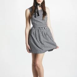 L'école Des Femmes Bow Backless Gingham Dress