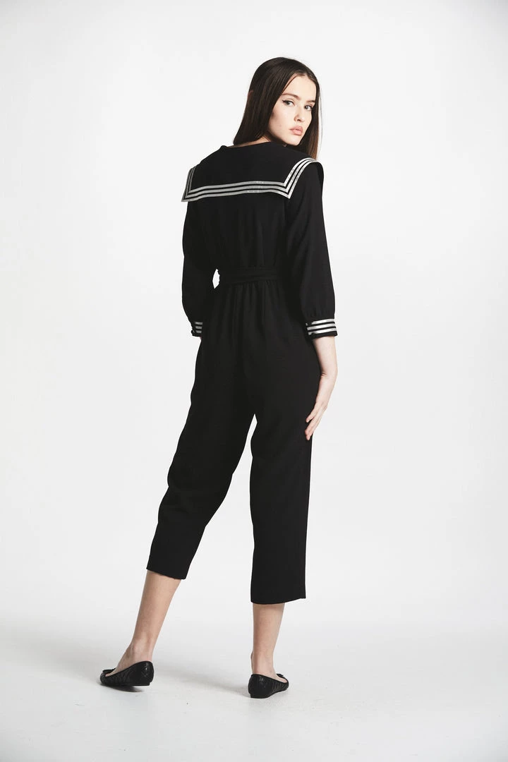 L'école Des Femmes Sailor Jumpsuit (Black) Evening Wear 5 L'école Des Femmes Sailor Jumpsuit (Black) Evening Wear