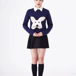 L'école Des Femmes Navy Bunny Sweater Knitwear & Sweatshirts