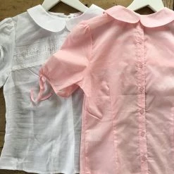 L'école Des Femmes Tops Petit Coeur Blouse (White/Pink)