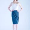 L'école Des Femmes Grey Wool Pencil Stretch Skirt Skirts
