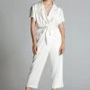 L'école Des Femmes Jumpsuits & Playsuits Silk Kimono Suit (White)