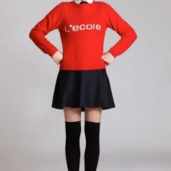 L'école Des Femmes Knitwear & Sweatshirts L'école Sweater (Red & Navy)