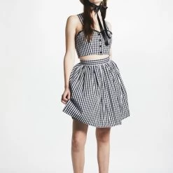 L'école Des Femmes Tops Cropped Gingham Top