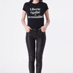 L'école Des Femmes T-shirts Liberte égalité Et Sensualite Tee (Black)