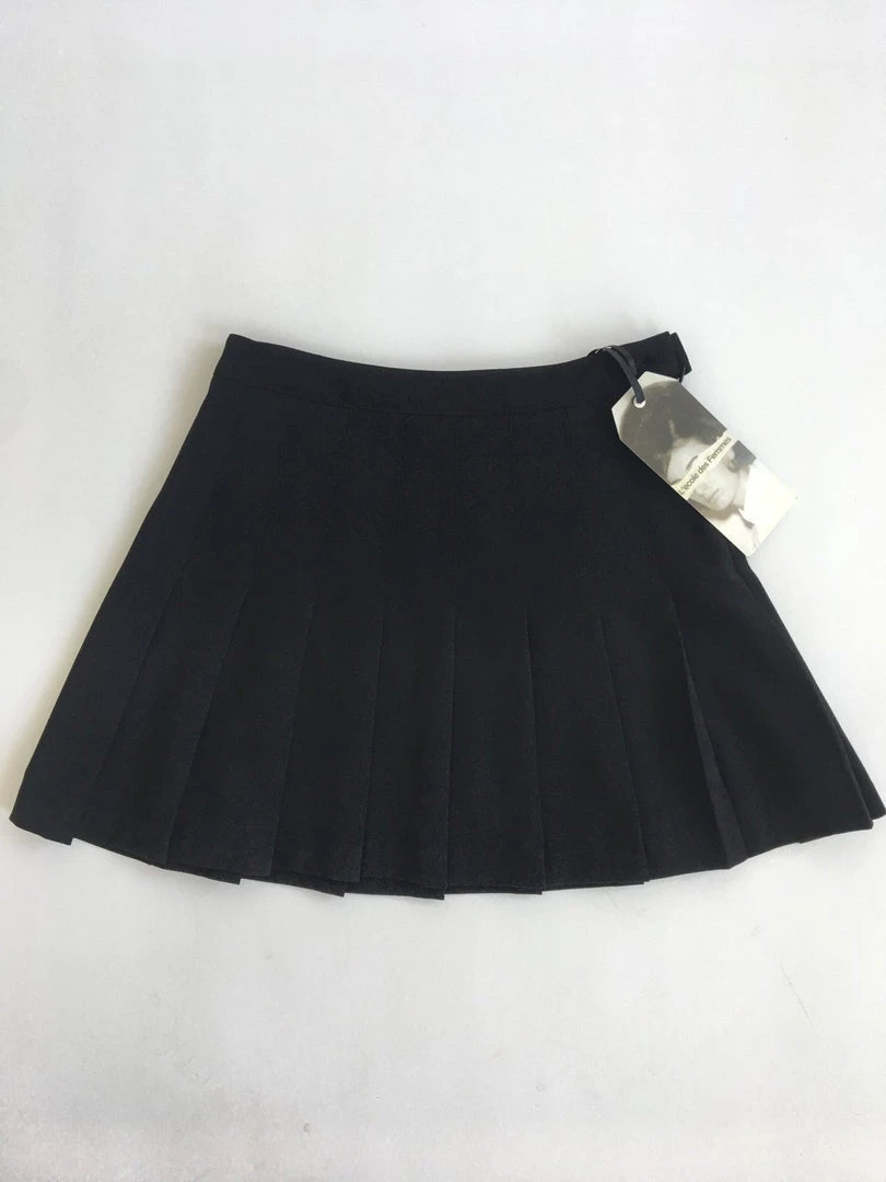 L'école Des Femmes NEW Black Crèpe Pleated Skirt 8 L'école Des Femmes NEW Black Crèpe Pleated Skirt