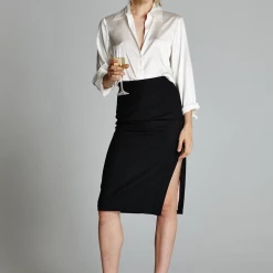 L'école Des Femmes Side Slit Pencil Skirt Skirts