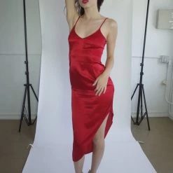 L'école Des Femmes Dresses Red Silk Gown
