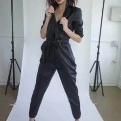 L'école Des Femmes Vegan Leather Jumpsuit Jumpsuits & Playsuits