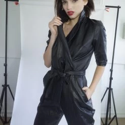 L'école Des Femmes Vegan Leather Jumpsuit Jumpsuits & Playsuits