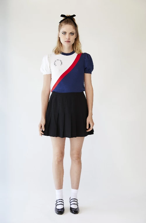 L'école Des Femmes NEW Black Crèpe Pleated Skirt 5 L'école Des Femmes NEW Black Crèpe Pleated Skirt