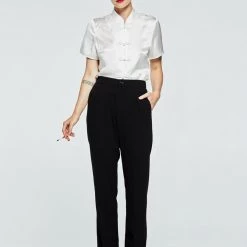 L'école Des Femmes Tops Mandarin Silk Blouse