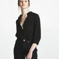 L'école Des Femmes Tops Black Silk Blouse