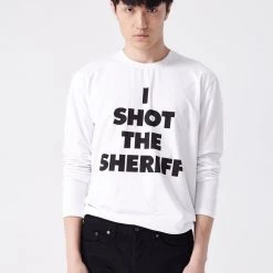 L'école Des Femmes I Shot The Sheriff Long Sleeve Tee (White) MEN