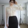 L'école Des Femmes Secretary Organza Blouse Tops