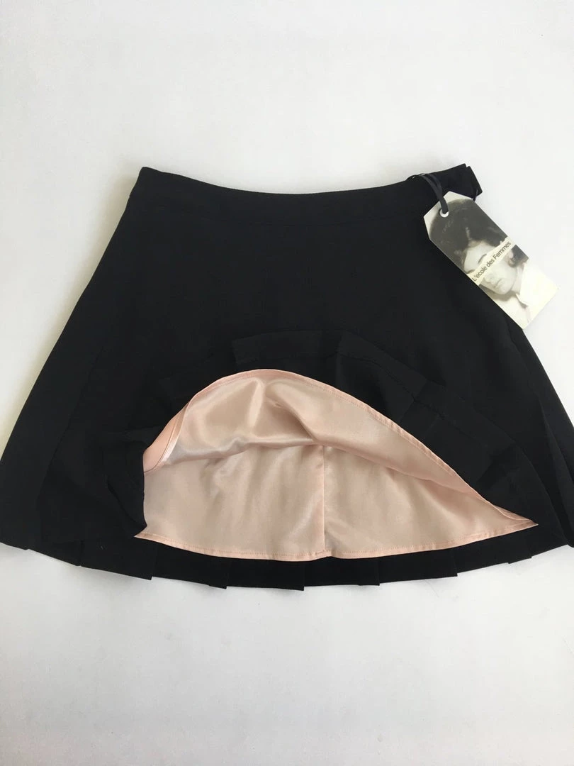 L'école Des Femmes NEW Black Crèpe Pleated Skirt 9 L'école Des Femmes NEW Black Crèpe Pleated Skirt