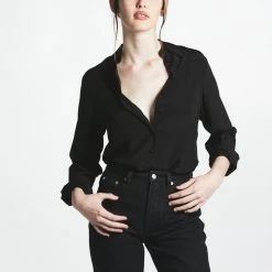 L'école Des Femmes Tops Black Silk Blouse